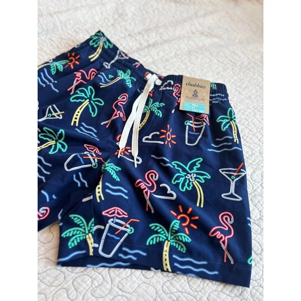 Chubbies Mens‎ Neon Tropical Swim Shorts 5.5